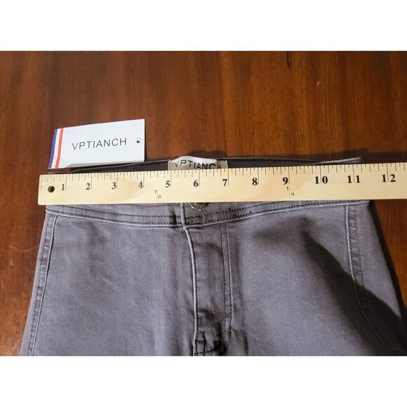 Vptianch Womens skinny Fit High-Waisted Grey Stretch Denim Jeans Womens Waist 23 - Picture 8 of 12